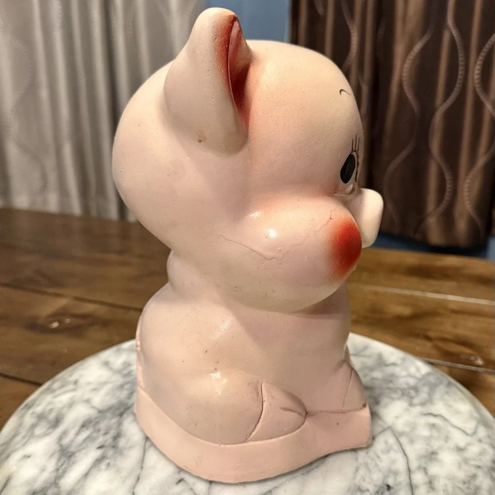 VTG 1950s Chalkware Anthromorphic Piggy Bank 9